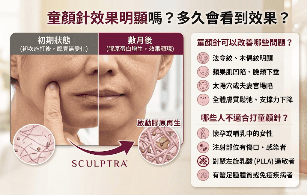 童顏針適合有皺紋明顯、臉頰下垂等問題的人