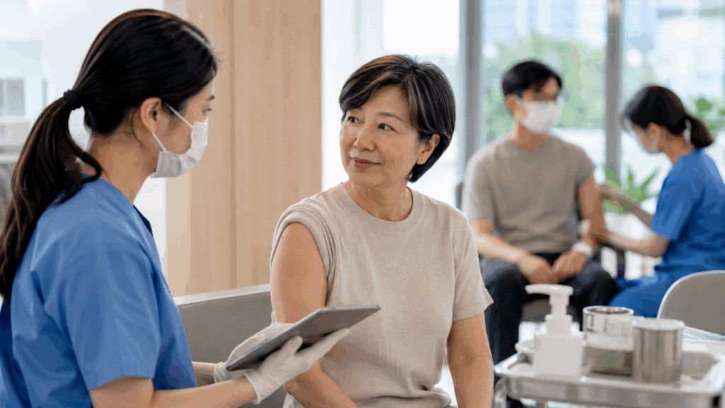 50 歲以上成人、免疫功能低下者與曾得過皮蛇者，都可與醫師討論是否接種帶狀皰疹疫苗。